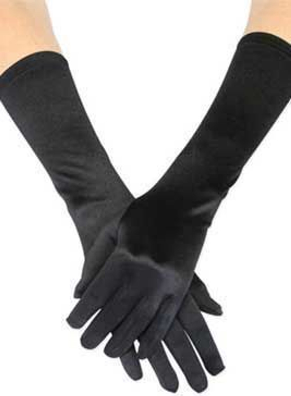 THEGLO15B BLACK THEATRICAL LONG GLOVES 15inch