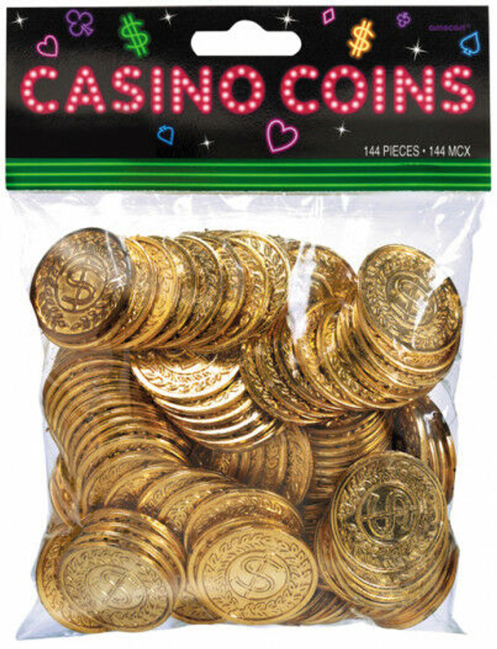 AM255572 GOLD COIN PLASTIC - 144PK