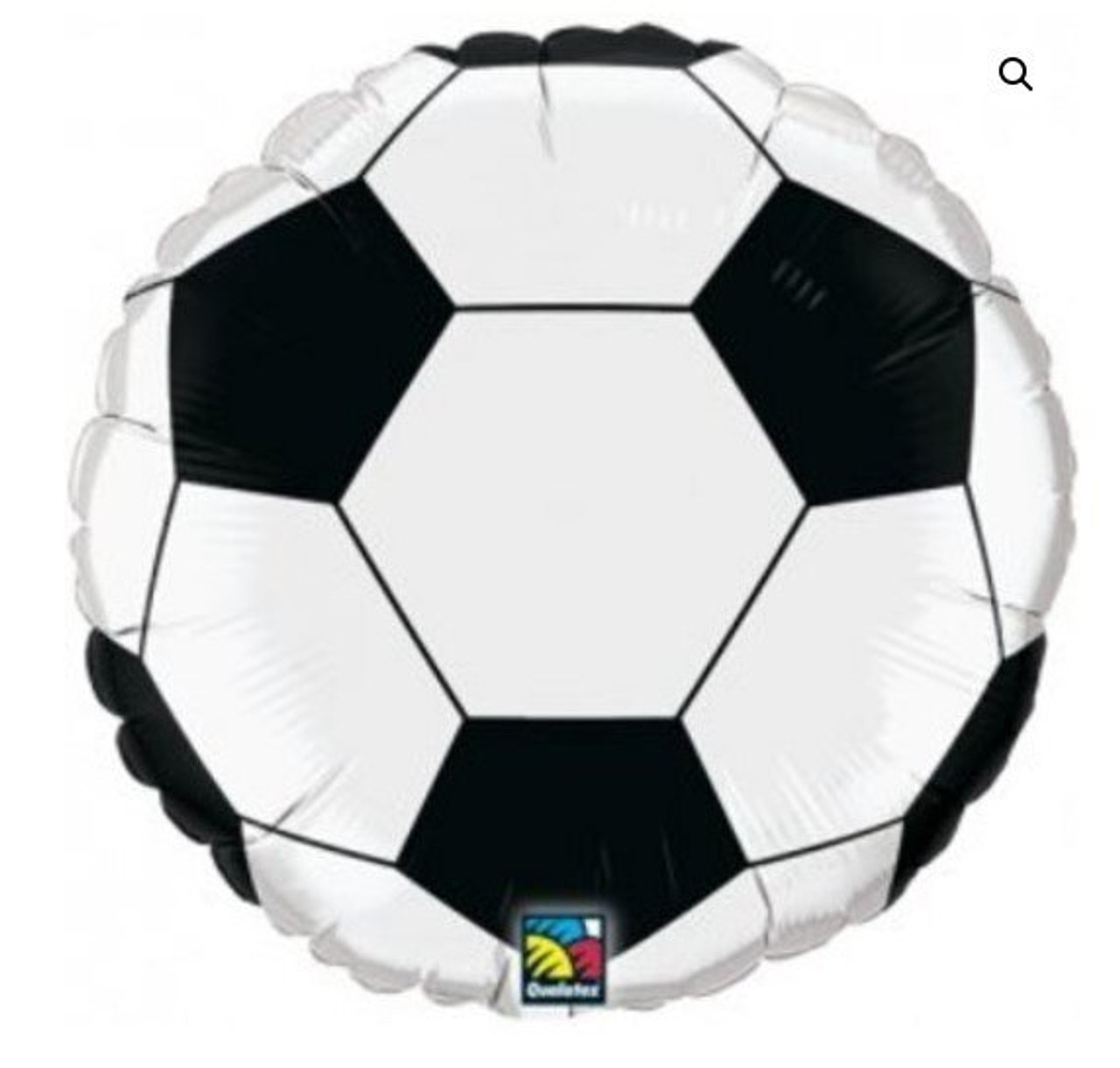 A11704001-1  SOCCER BALL FOIL BALLOON  45cm -  HELIUM INFLATED & RIBBON
