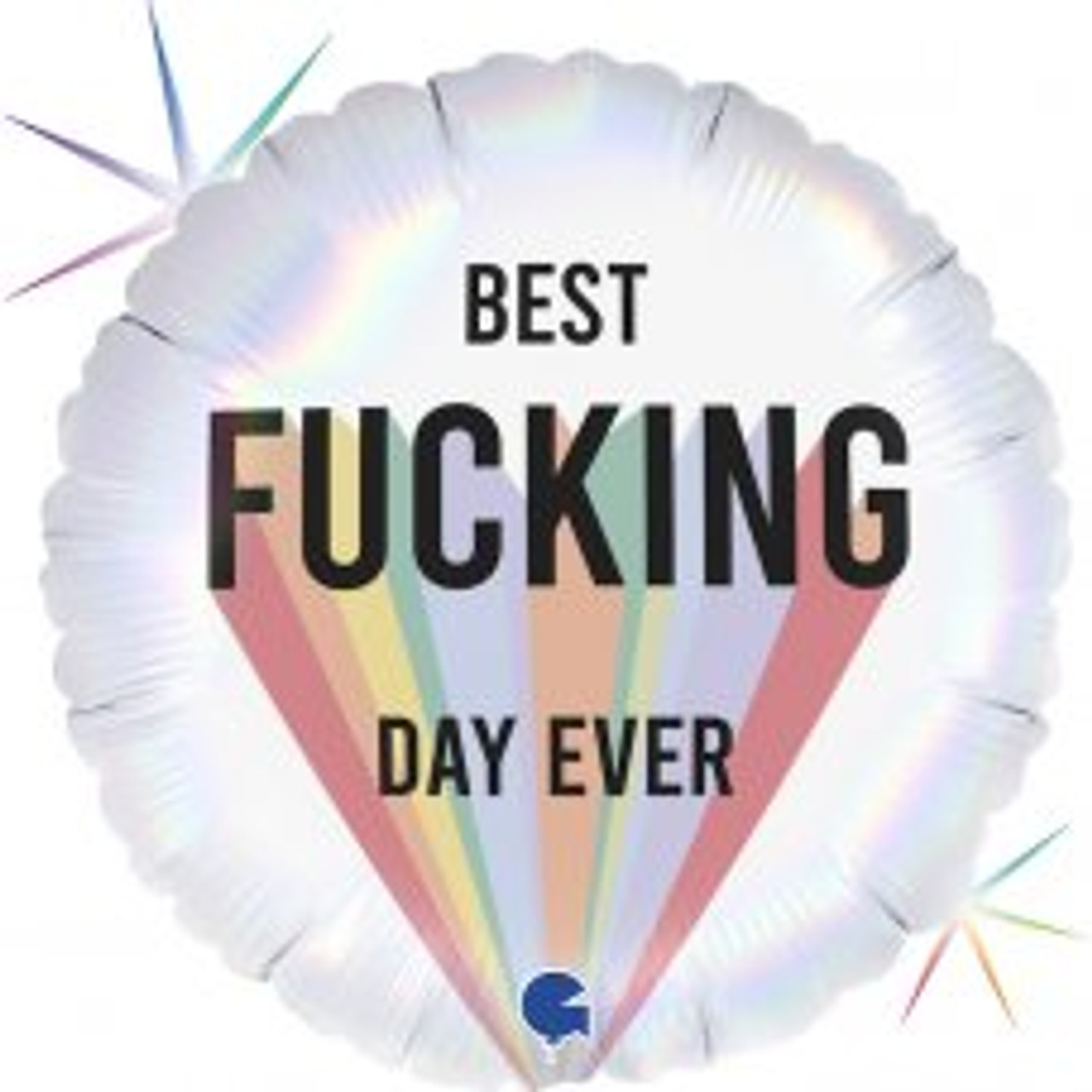 G78036RH BEST F..KING DAY EVER  45CM FOIL BALLOON. INC HELIUM & RIBBON