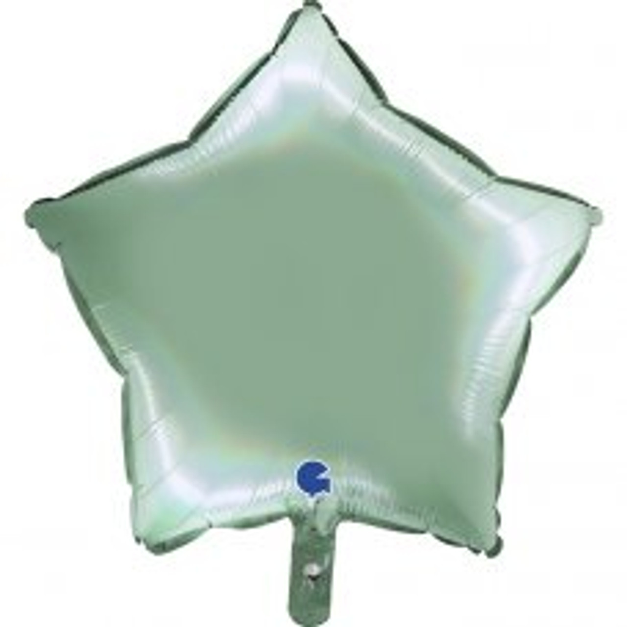 G192P03RHTI STAR MATTE HOLO PLATINUM TIFFANY 45CM/18 INCH FOIL BALLOON. INC HELIUM & RIBBON