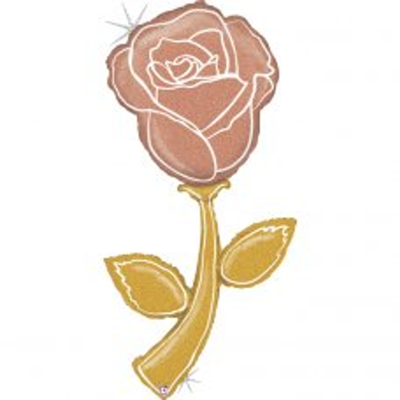 G35928GH 60 INCH FRESH PICK ROSE GOLD ROSE FOIL BALLOON. INC HELIUM & RIBBON