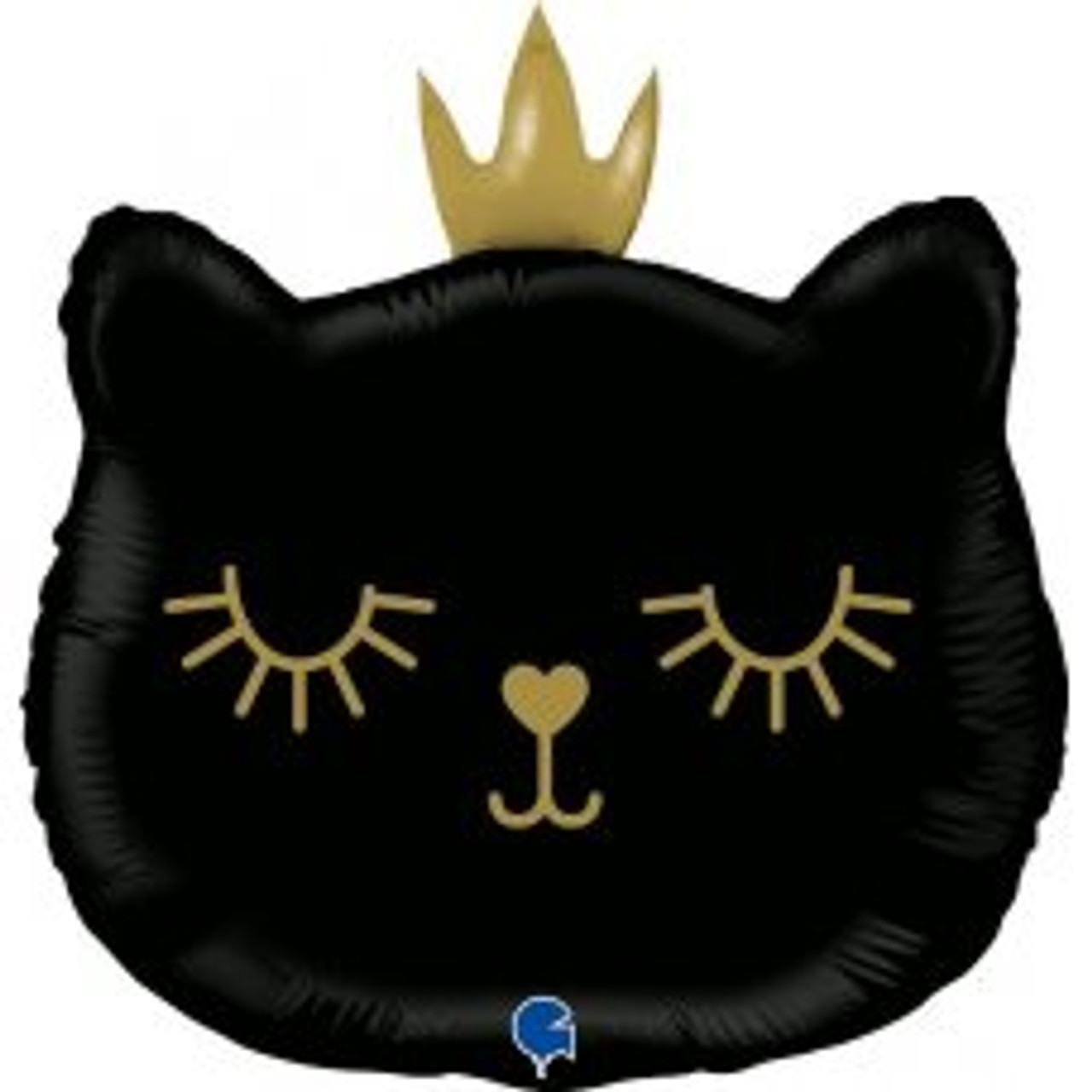 G72097 26 INCH CAT PRINCESS BLACK FOIL BALLOON. INC HELIUM & RIBBON