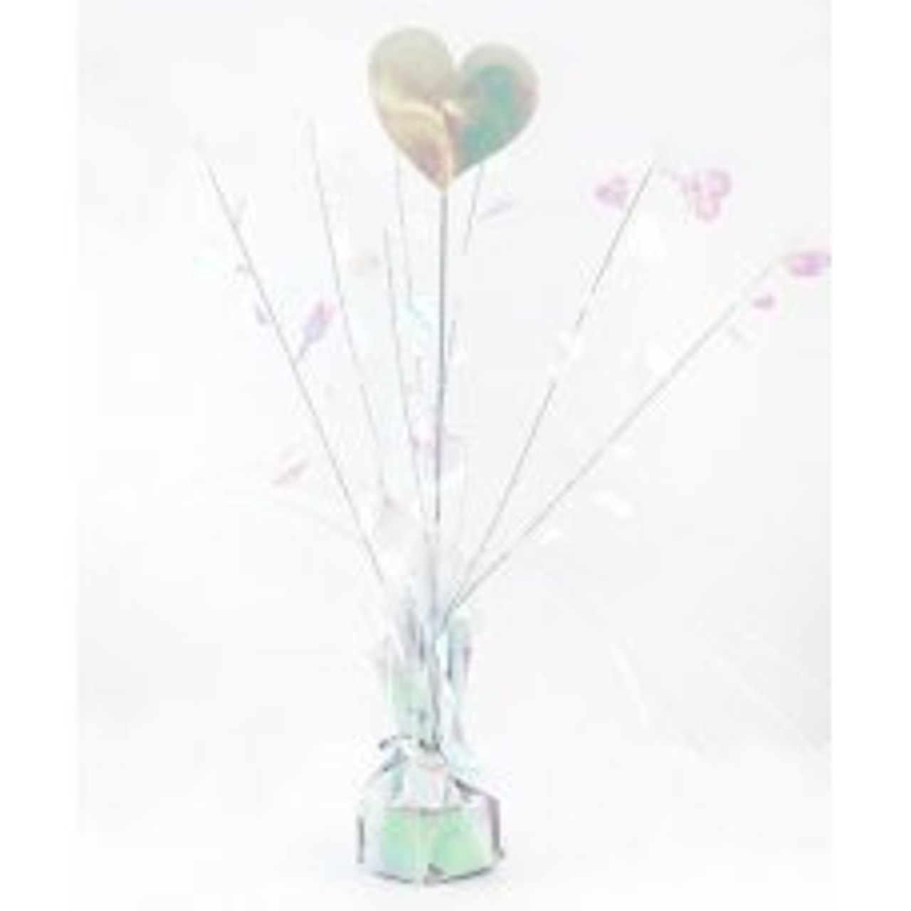 207353 HEART IRIDESCENT WHITE CENTREPIECE