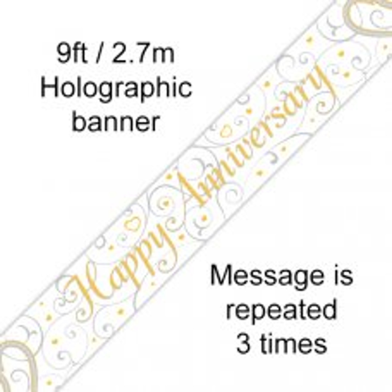 HAPPY ANNIVERSARYLINKED HEARTS BANNER 2.7M