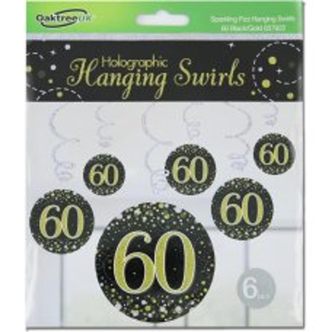 HANGING SWIRL SPARKLING 60 BLACK & GOLD