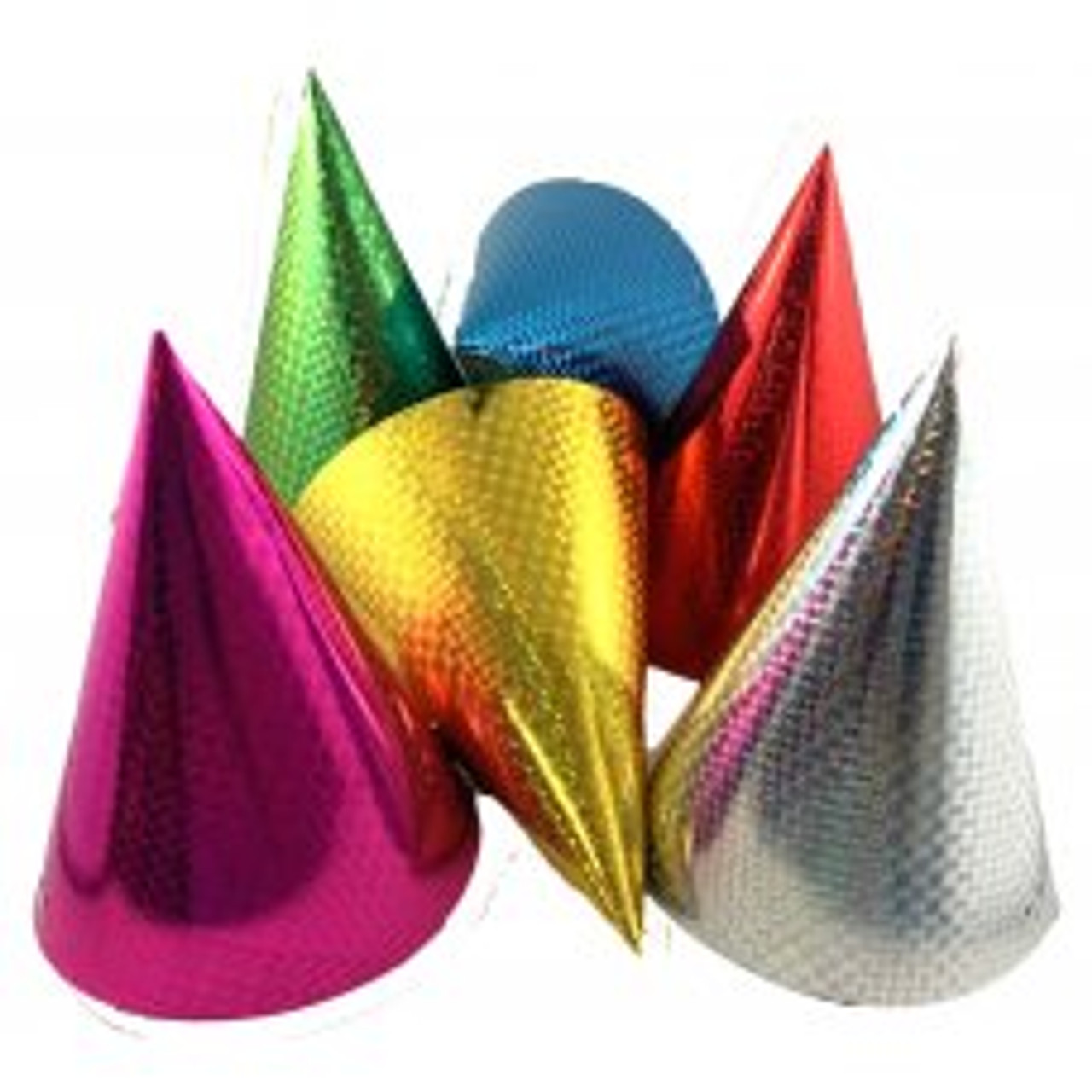 CONE HAT NEON 180MM ASSORTED COLOURS BAG 50