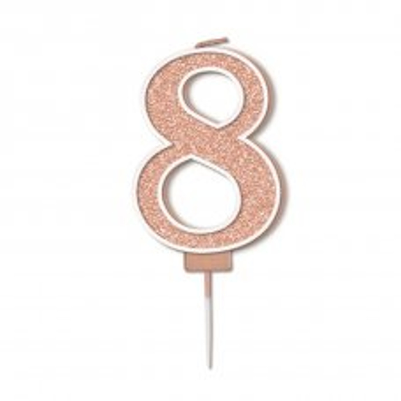 SPARKLING FIZZ ROSE GOLD 8 CANDLE  7.5CM PACK 6