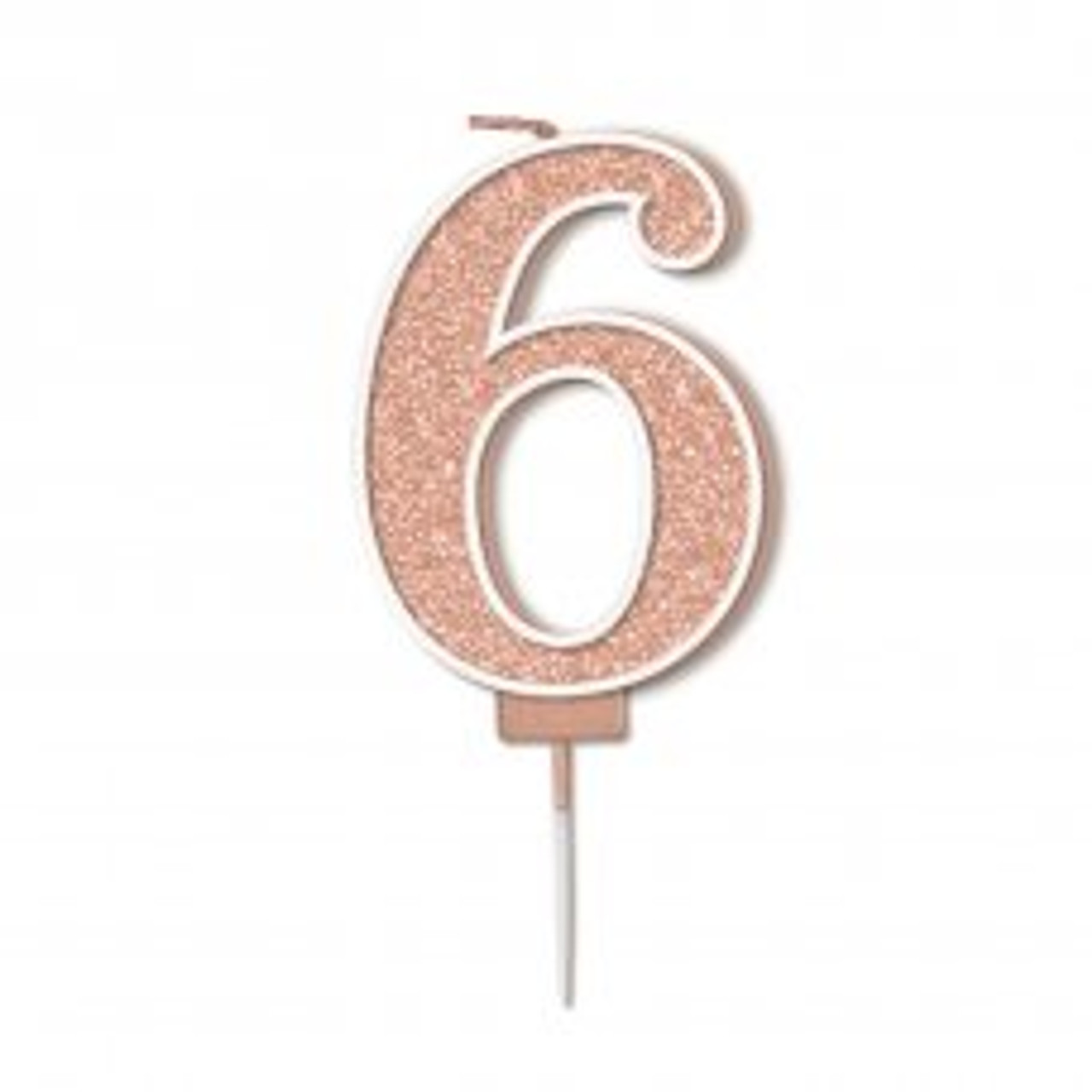 SPARKLING FIZZ ROSE GOLD 6 CANDLE  7.5CM PACK 6