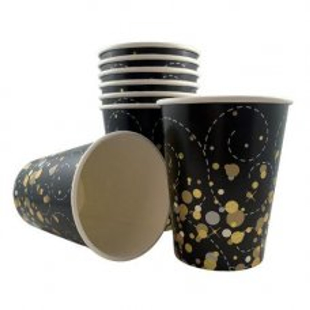 SPARKLING FIZZ BLACK GOLD  CUPS PACK 8