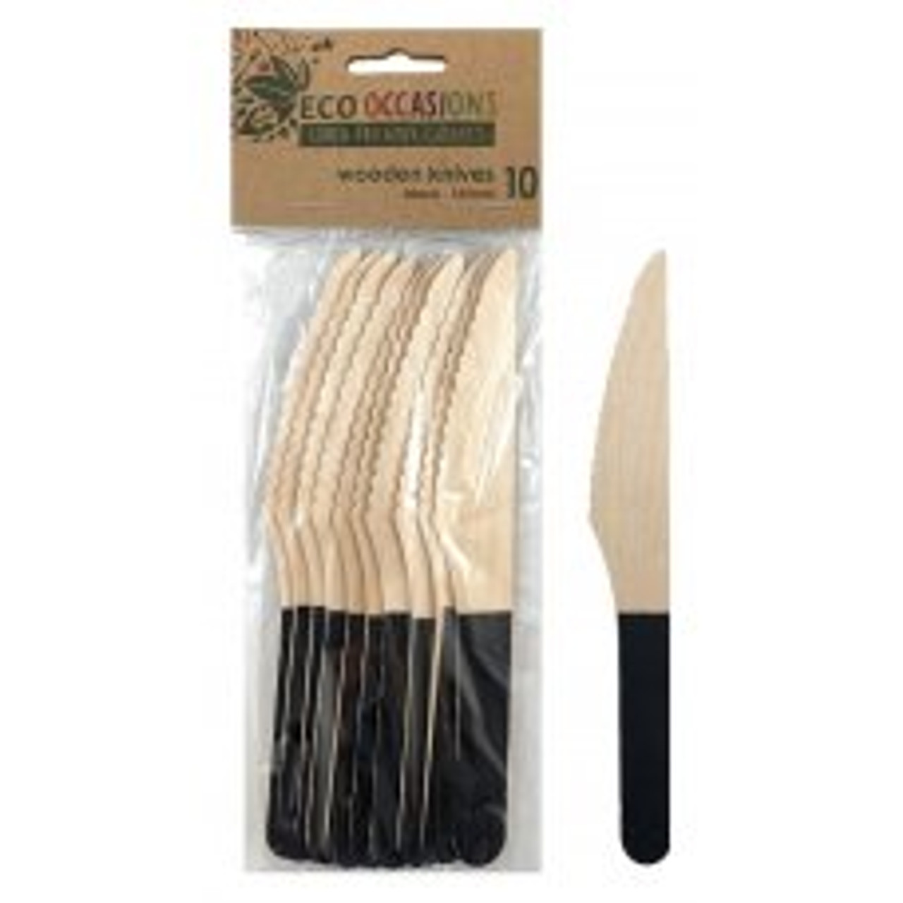 ECO WOODEN CUTLERY BLACK KNIVES P10