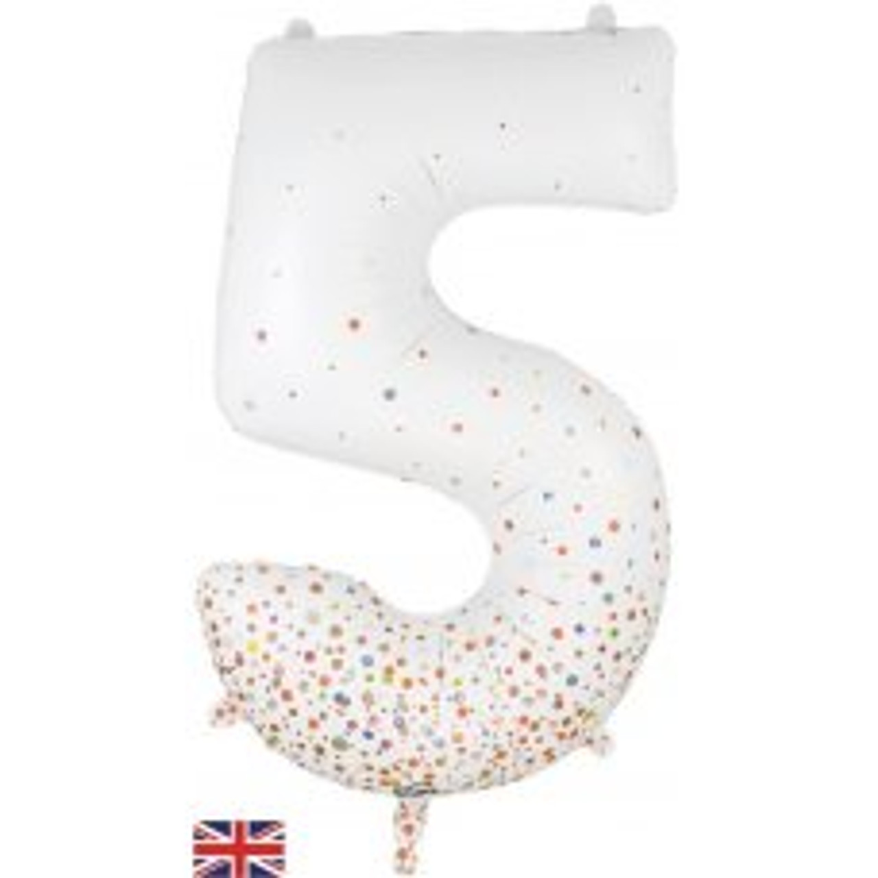 OT606852 NUMERAL SPARKLING FIZZ ROSE GOLD 5 FOIL BALLOON 87CM/34". HELIUM INFLATED, RIBBON AND WEIGHT