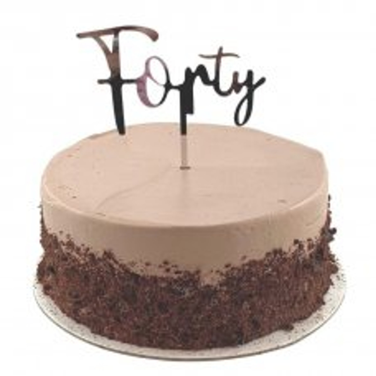 CAKE TOPPER ACRYLIC 40TH SILVER