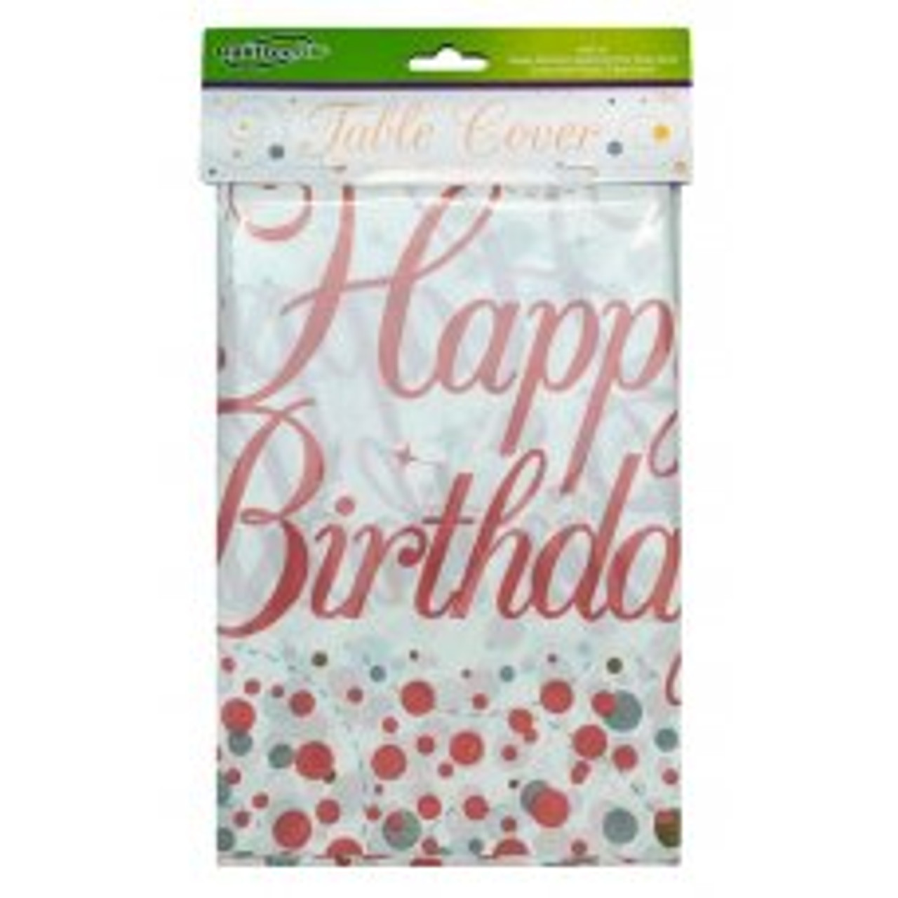 SPARKLING FIZZ ROSE GOLD TABLE COVER HAPPY BIRTHDAY PACK 1