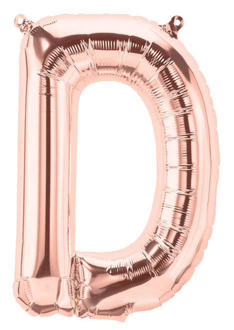 ROSE GOLD LETTER D FOIL 35cm E4783