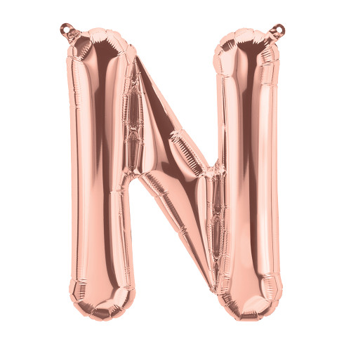 ROSE GOLD LETTER N FOIL 35cm E4793