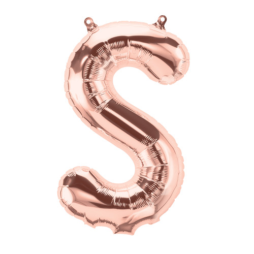 ROSE GOLD LETTER S FOIL 35cm E4798