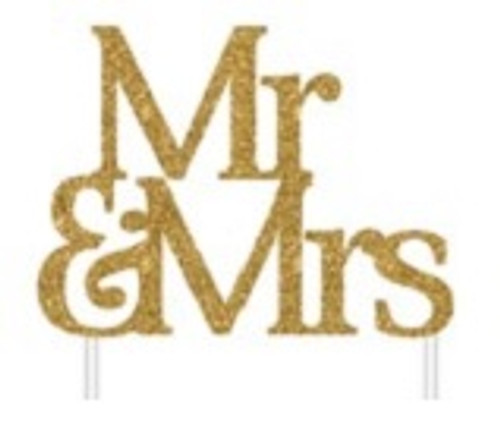 E5769 CAKE TOPPER GOLD MR & MRS