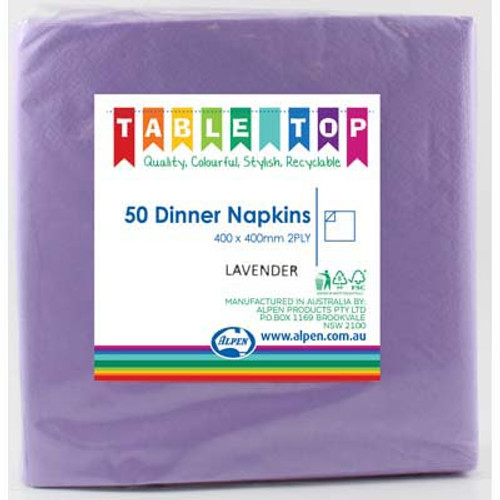 380213 LAVENDER DINNER 40 X 40CM PACK 50