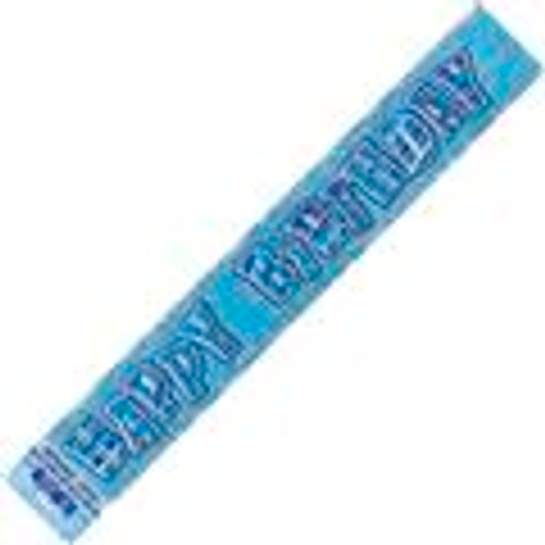 90120 GLITZ BLUE FOIL BANNER HAPPY BIRTHDAY