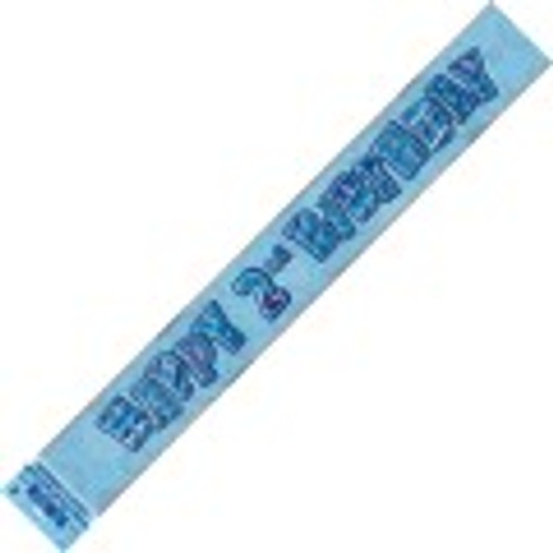 90235 GLITZ BLUE FOIL BANNER 2nd BIRTHDAY