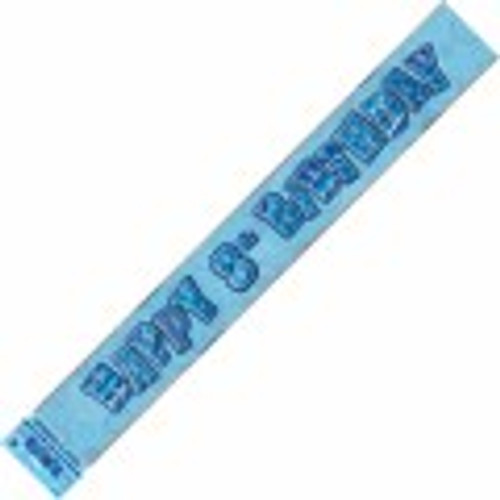 90241 GLITZ BLUE FOIL BANNER 8th BIRTHDAY