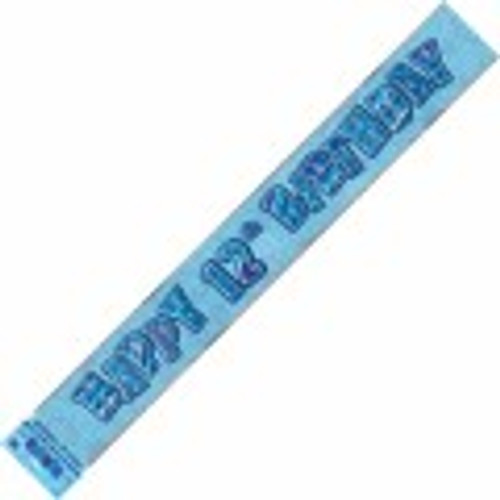 90245 GLITZ BLUE FOIL BANNER 12th BIRTHDAY