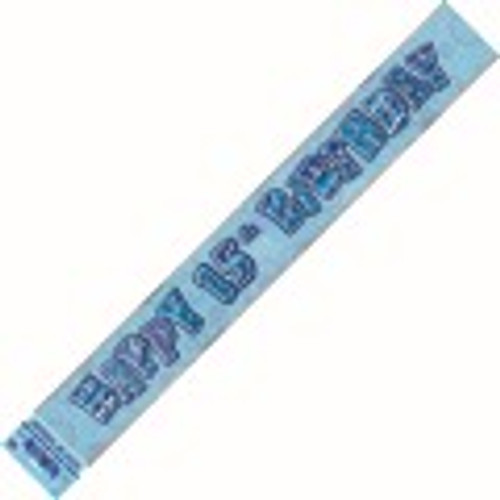 90247 GLITZ BLUE FOIL BANNER 15th BIRTHDAY