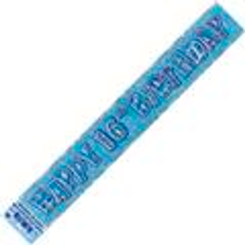 90121 GLITZ BLUE FOIL BANNER 16th BIRTHDAY