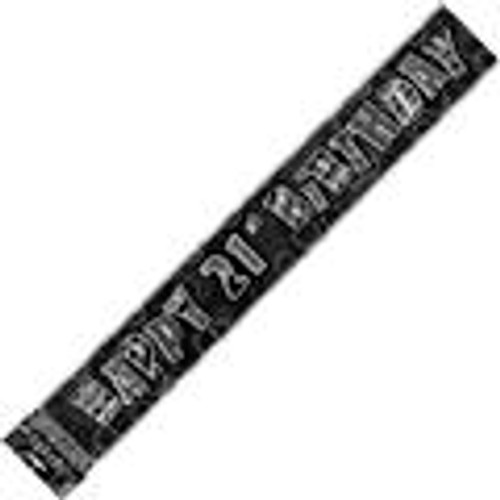 90133 GLITZ BLUE FOIL BANNER 21st BIRTHDAY