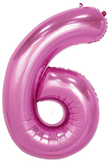 E4043 GIANT NUMERAL FOIL 86cm PINK 6