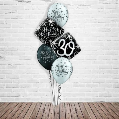 Birthday Latex Balloons,2 x Silver & 1 x Black Printed Happy
1 X Happy Birthday Foil & Number Foil