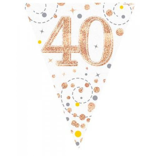 SPARKLING FIZZ�� BLACK 40TH BIRTHDAY FLAG BANNER