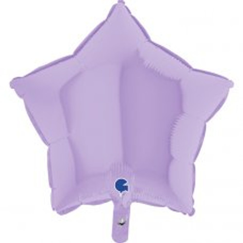 G192M02L STAR MATTE LILAC 45CM/18 INCH FOIL BALLOON. INC HELIUM & RIBBON