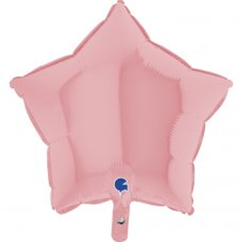 G192M03PK STAR MATTE PINK 45CM/18 INCH FOIL BALLOON. INC HELIUM & RIBBON