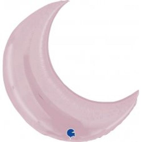 G72043P 36 INCH MOON PASTEL PINK FOIL BALLOON. INC HELIUM & RIBBON