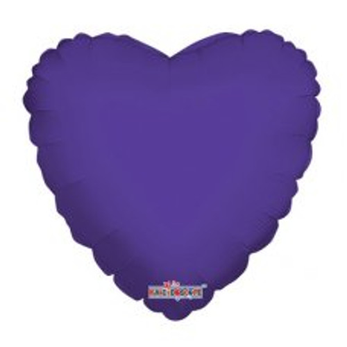 209210 PURPLE HEART 45CM/18 INCH FOIL BALLOON. INC HELIUM & RIBBON