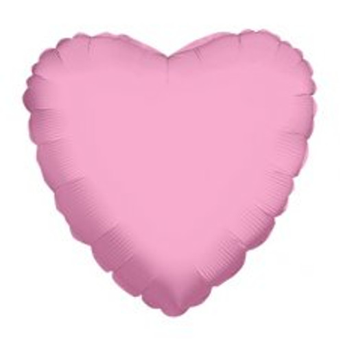 209216 BABY PINK HEART 45CM/18 INCH FOIL BALLOON. INC HELIUM & RIBBON