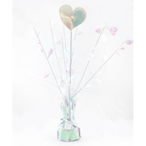 207353 HEART IRIDESCENT WHITE CENTREPIECE