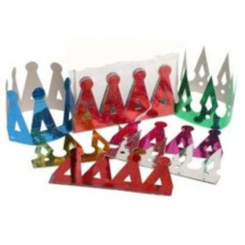 LASER CROWNS ASSORTED COLOURS PACK 6