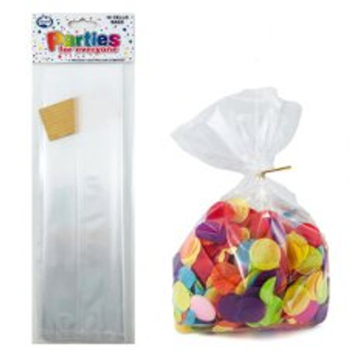 CELLO BAGS CLEAR WITH TWIST TIES PACK 10