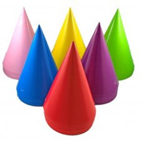 CONE HAT NEON 170MM ASSORTED COLOURS BAG 50