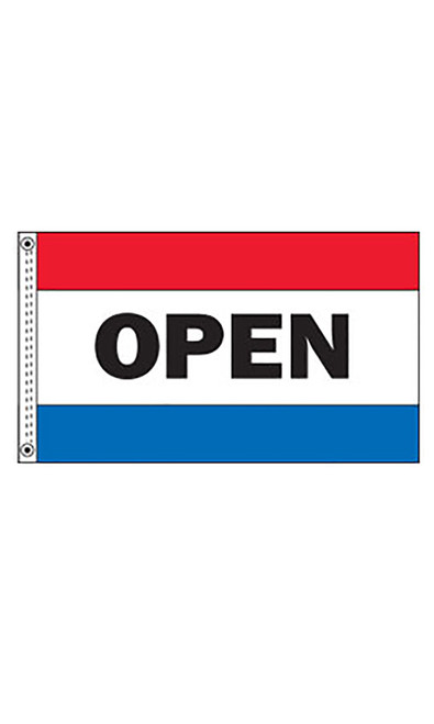 Horizontal Stripe Message Flag - "Open"zoom