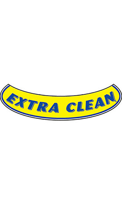 Smile Windshield Slogan Sticker - Blue/Yellow - "Extra Clean"zoom