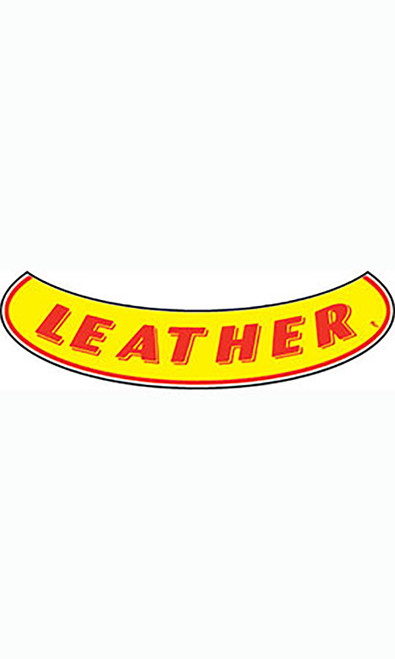 Smile Windshield Slogan Sticker - Red/Yellow - "Leather"zoom