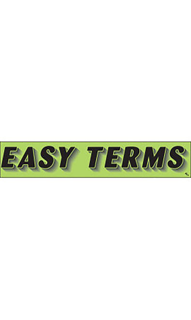 Rectangular Slogan Windshield Sticker - Green - "Easy Terms"zoom