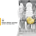 Lave-vaisselle robuste avec programme de lavage en une heure Whirlpool® WDP370PAHW