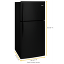 Réfrigérateur à congélateur supérieur Whirlpool® de 30 po – Compatible avec la trousse de machine à glaçons EZ Connect – 19.2 pi³ WRT519SZDB