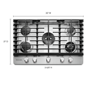 Table de cuisson au gaz avec 5 brûleurs et à plaque chauffante - 30 po KitchenAid® KCGS950ESS