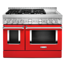 Cuisinière commerciale intelligente au gaz KitchenAid® avec plaque chauffante, 48 po KFGC558JPA